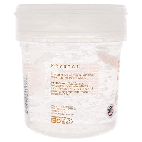 Eco Style Krystal Styling Gel - Adds Body and Shine to all Styles - Moisturizes and Maintains Healthy Hair - Strong, Weightless Hold - Ideal for any Hair Type and Color - Leaves No Residue - 8 oz thumbnail 2