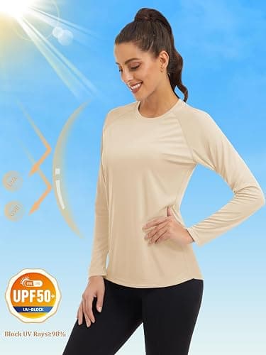 MAGCOMSEN Women's Long Sleeve Shirts UPF 50+ Sun Protection Shirts for Hiking Fishing Workout Rash Guard thumbnail 3