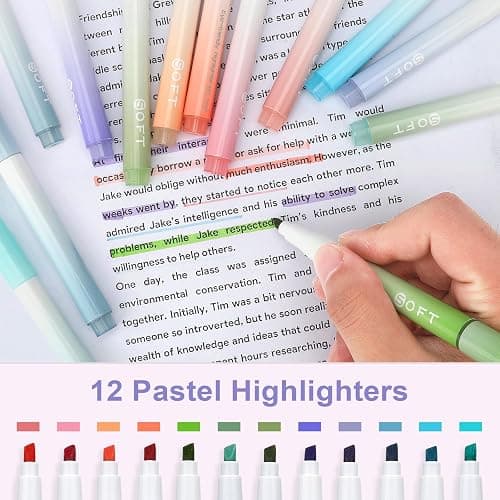 VICHOS Aesthetic Pencil Case with Stationery Included (63pcs Total), Pastel Highlighters| Mechanical Pencils| Gel Pens | Erasable Pens| More, 13-in-1 Back to School Stationery Supplies Set(Purple) thumbnail 4