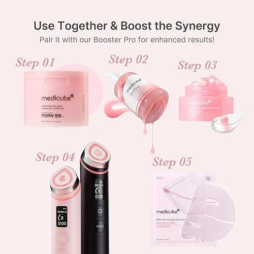 medicube PDRN Pink Peptide Serum, Pink glow serum, Peptide, Niacinamide, Hydrating & Moisturizing & Firming, Uneven Skin Tone, Korean Skincare | 1.01 fl.oz. (1.01 fl.oz., Rose PDRN (Vegan)) thumbnail 7