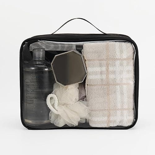 UEOE TSA Approved Toiletry Bag, Clear Makeup Bags with Multi Layer Mesh Pockets, Portable Large Capacity PVC Cosmetic Bags with Zipper for Travel Essentials thumbnail 6