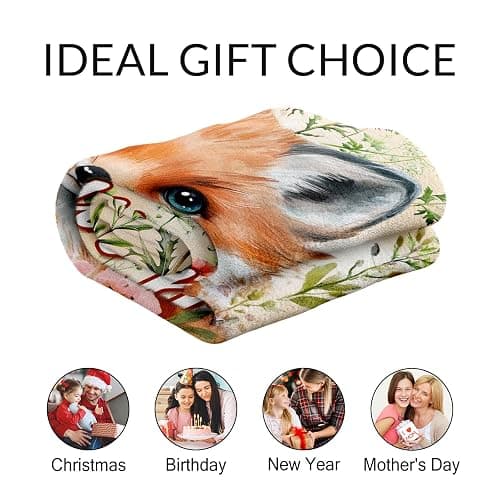 MEETUHONEY Custom Fox Blanket for Kids - 30" x 40" Fox Gifts for Girls - Plush Flannel Toddler Throws Stuff for Crib, Couch thumbnail 6