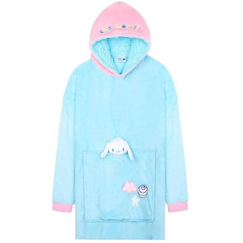 Hello Kitty Blanket Hoodie for Women Teens Wearable Blanket Sherpa Lined Fleece - Image 1