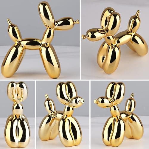 XIAOMAGG Gold Balloon Dog Decor,Gold Room Decors,Balloon Animal Preppy Room Shelf Decor,Cute Statue Home Decors,Bedroom Modern Sculpture Desk Decoration,Golden Decorations Figurines thumbnail 4