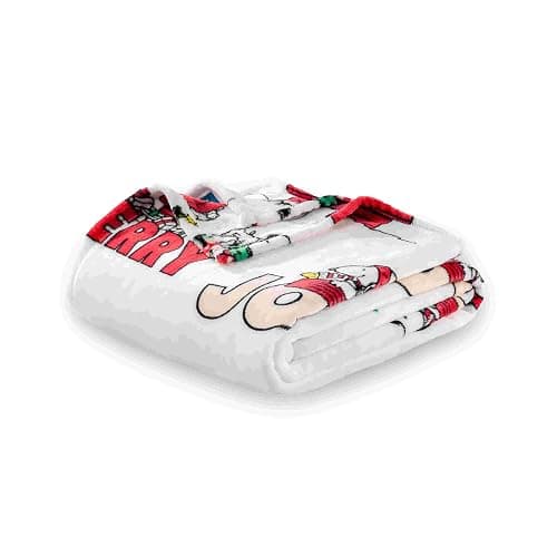 Berkshire Blanket Peanuts® VelvetLoft® Cute Character Snoopy Plush Blanket,Christmas Snowy Scene,Twin 60 in x 90 in (Official Peanuts® Product) - Image 1