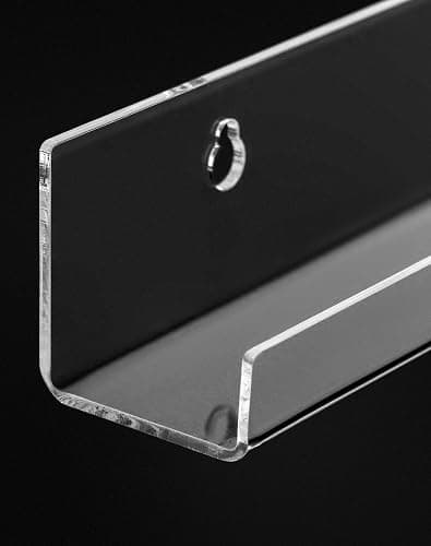 QWORK® 6 Pack Clear Vinyl Record Holder Shelf, Wall Mounted Acrylic Record Display Rack with Installation Hardware (12 Inch | 30cm) thumbnail 5