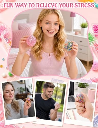 43 Pcs DIY Stress Ball Making Kit with Filler | 16 Transparent TPR Skins, 10.56 oz Fillers, Air Pump, Expander Tool, Cable Tie, Create Anxiety Relief Toys thumbnail 7