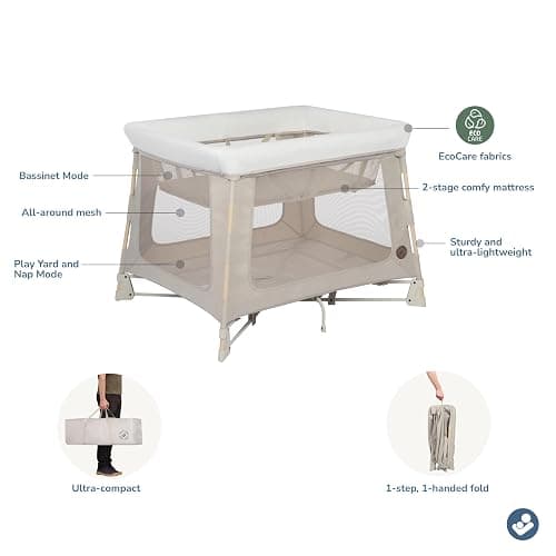 Maxi-Cosi Swift Baby Playard with Mat, Baby Playpen, Play Yard with Bassinet, Portable Playpen for Babies and Toddlers, Classic Oat thumbnail 3