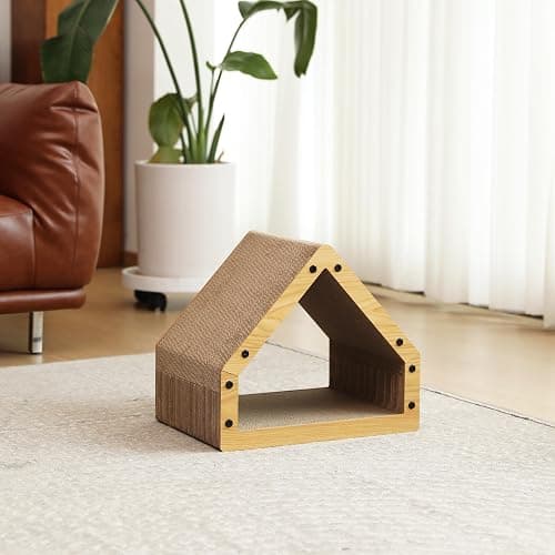 FUKUMARU Cat Scratcher House, Cozy Cardboard Design, Safe and Secure for Kittens, Eco-Friendly, 16.14 in Bevelled Surface, Maximum Load Capacity 22 Lbs thumbnail 8