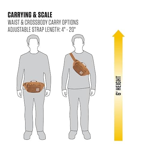 Carhartt Classic Adjustable Sling Bag, Durable, 600-Denier Water Resistant Hip Pack thumbnail 7