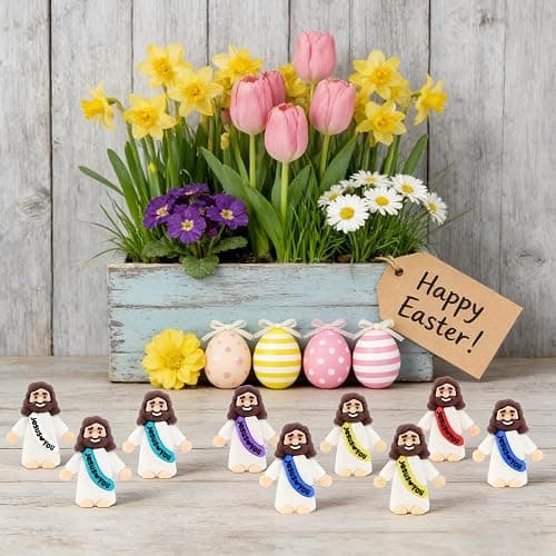 HSDJLXZ 36 Pack Little Jesus Figurines in Bulk, Mini Jesus Loves You Figures, Small Jesus Figurines, Tiny Jesus Figures for Church Christmas Party Favors Religious Easter Gifts for Egg Stuffers thumbnail 5