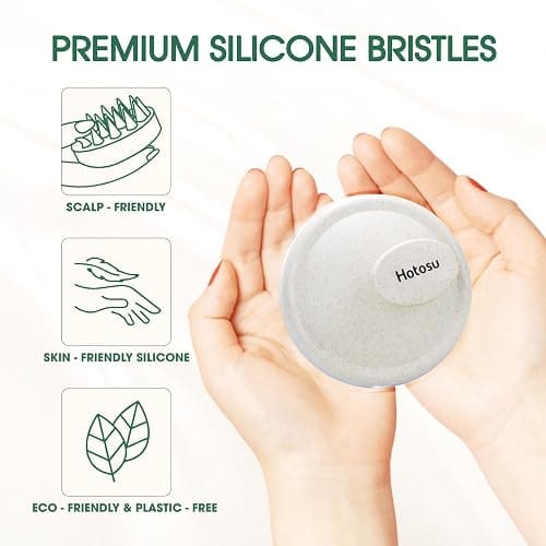 Hotosu Scalp Massager Brush for Hair Growth – Silicone Scalp Scrubber & Scalp Exfoliator – Manual Scalp Massager Brush for Wet or Dry Use – Hair Massager Scalp Shampoo Brush Tool (Green) thumbnail 2