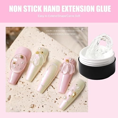 GZMAYUEN Festes Nagelverlängerung Nail Extension Builder Gel 15ML Weiß Solid Aufbaugel Gel für Nägel, 3D Dekoration Nagelskulptur Gel Hartes Gel thumbnail 6