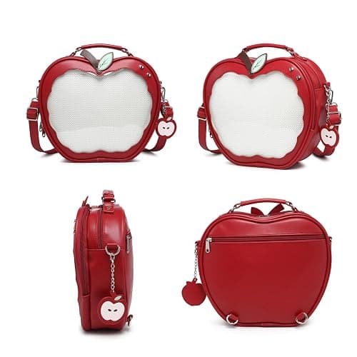 CHERRY SAUCE Cute Red Apple Ita Bag Kawaii Pin Display Purse Backpack Crossbody Shoulder Bag thumbnail 5