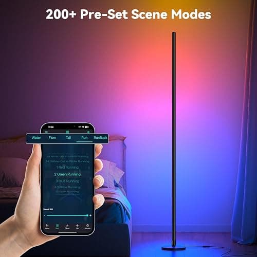 NAVYLOOK Modern Floor Lamp, Smart RGB LED Floor Lamp with App & Remote Control, 16 Million Colors & 200+ Scene Modes, Corner Lamp with Timer and Music Sync, Standing lamp for Bedroom Home Decor thumbnail 5