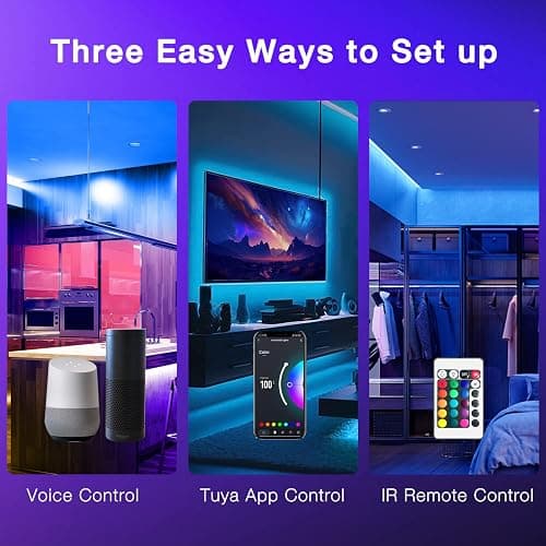 DAYBETTER Smart WiFi Led Lights 100ft, Tuya App Controlled Led Strip Lights, Work with Alexa and Google Assistant, Timer Schedule, Color Changing Led Lights for Bedroom Party Kitchen thumbnail 5