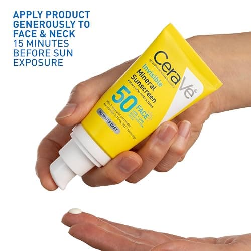 CeraVe Invisible Mineral Sunscreen SPF 50, Face Sunscreen for Sensitive Skin With Zinc Oxide & Titanium Dioxide, Vitamin E + Niacinamide + Ceramides, Oil Free, Travel Size 1.62 oz thumbnail 8