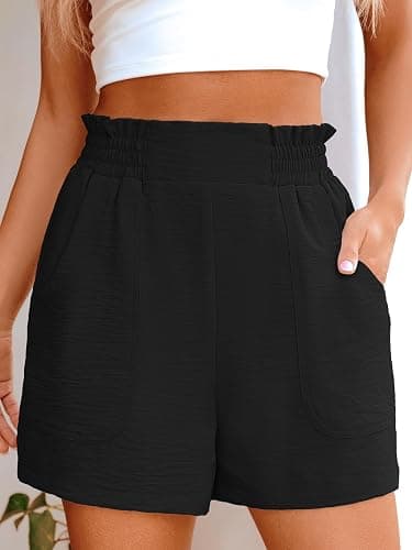 ANRABESS Shorts for Women Summer Casual Elastic High Waisted Wide Leg Cute Dressy Beach Shorts 2026 Vacation Beach Clothes thumbnail 2