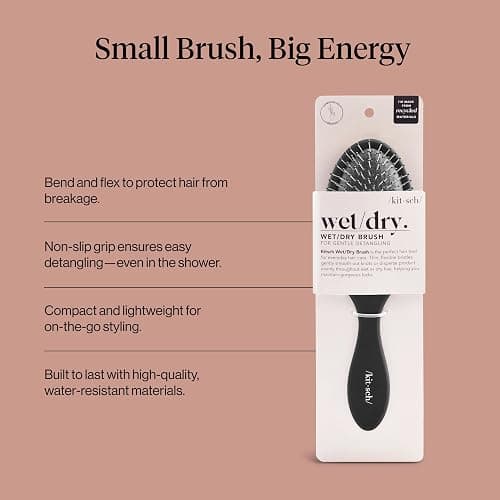 Kitsch Wet Dry Brush Detangler, Hair Brush for Women - Flexi Black | Hairbrush for Women, Men & Kids | Detangling Brush for Curly Hair, Bounce Curl Defining Brush for Wet or Dry Strands thumbnail 4