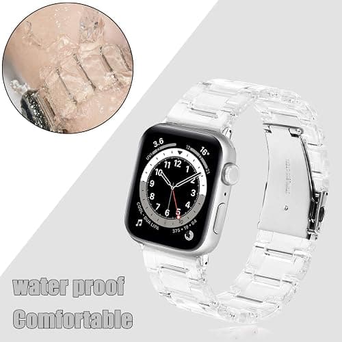 V-MORO Resin Bands Compatible with Apple Watch Band 42mm/41mm/40mm Series 11/10/9/8/7 Fashion Lightweight Bracelet Replacement with Stainless Steel Buckle for iWatch Series 6/SE/5/4/3/2/1(38/40/41/42mm) thumbnail 4