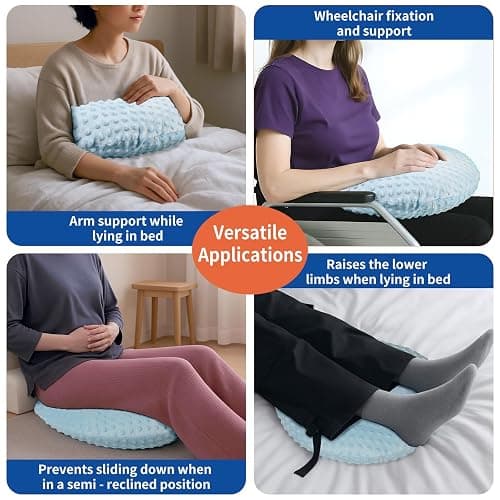 Wheelchair Pillow with Anti - Tilt and Anti - Sideways Support，Adjustable Buckles,Removable Washable Cover, for Elderly & Disabled Adults thumbnail 6