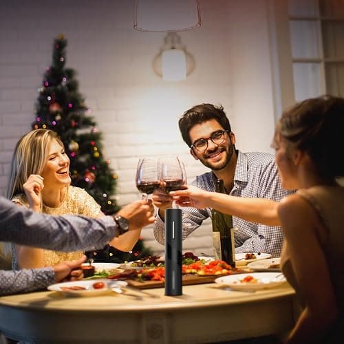 BABONIR Electric Wine Opener Set - Automatic Electronic Bottle Openers with Greeting Card, Vacuum Stoppers, Wine Aerator, and Foil Cutter, Ideal Present for Wine Lovers, Party, and Home Entertaining thumbnail 8