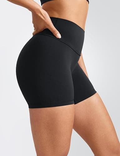 INGIA Womens High Waist No Front Seam Scrunch Butt Biker Shorts 5 Inches V-Back Scrunch Booty Gym Workouts thumbnail 5