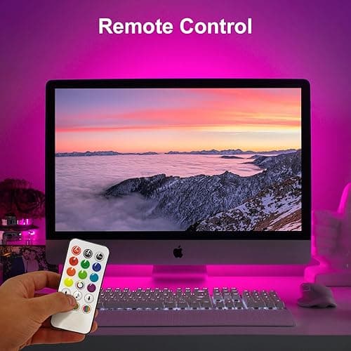 velted RGB Light Bar, Music Sync RGB IC LED Lights Bars, USB Powered Ambient Lighting, Remote Control Color Changing Gaming TV Backlight, 8 Dynamic Modes for PC Room Monitor Desk thumbnail 5