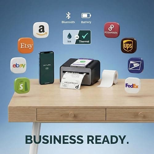 Zeturn 4x6 Thermal Shipping Label Printer - Wireless Bluetooth, Rechargeable Battery, No Ink Needed - for iPhone, Android, Home thumbnail 9