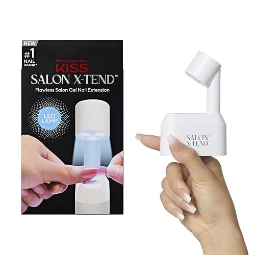KISS Salon X-tend LED Curing Lamp, Soft Gel DIY Nail Extensions System, For Curing & Pre-Curing, Motion Activated, Compact Ergonomic Design, Angled Light, Stable Stand, Up To 14 Day Wear, 1 Piece - Image 1