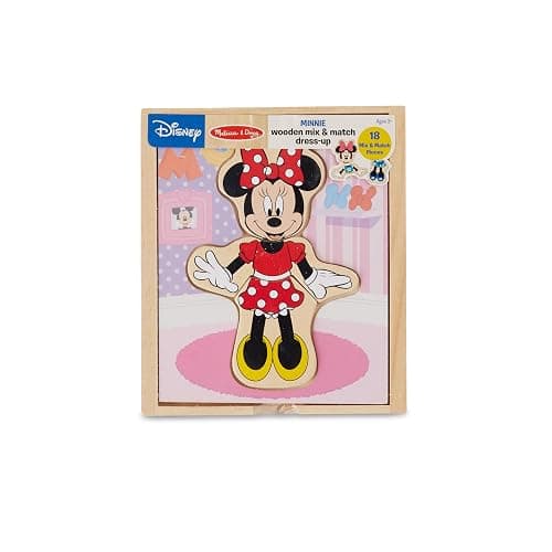 Melissa & Doug Disney Minnie Mouse Mix and Match Dress-Up Wooden Play Set (18 pcs) thumbnail 3