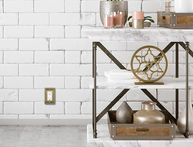 Henne Bery Sunken Pearls Heavy Duty Decorative Wall Plate Switch Plate Outlet Cover (Single Decorator, 2 Pack, Antique Brass) thumbnail 7