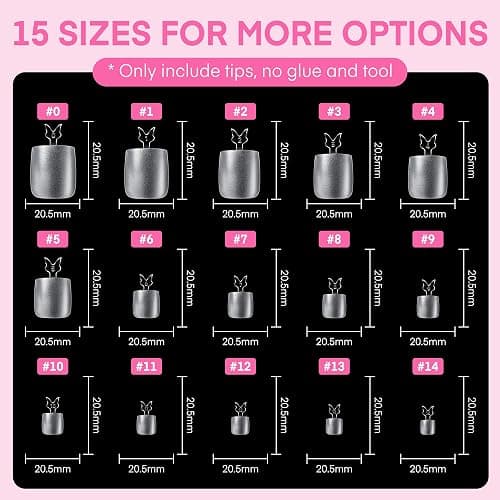 UNA GELLA Square Toe Nail Tips 216Pcs 15Sizes Full Cover Long Wider Toe Nail Tips Soft Gel Pre-etched Double Matte Fake Toe Nail Press Ons For Big Toe Nail Extensions Home DIY Nail Salon Soak Off - Square Toe Nail Tips thumbnail 8