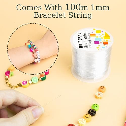 Homepal 1mm Elastic String for Bracelets, Clear Elastic String Elastic Cord for Jewelry Making, Crystal Jewelry String for Bracelets, Necklaces, Beading and Crafts 100m/roll thumbnail 5