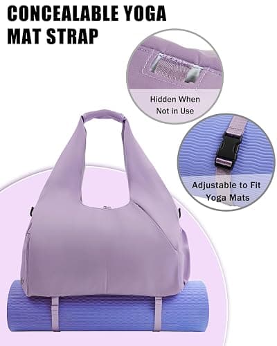 RHDZO Gym Bag for Women with Shoe Compartment Yoga Mat Bag with Wet Pocket and Water Bottle Holder Weekender Bag with Strap thumbnail 3