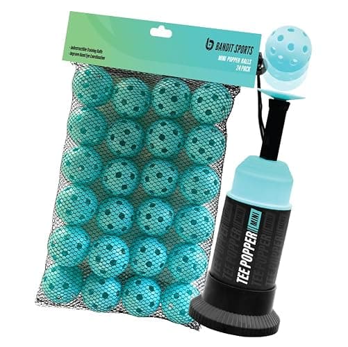 Bandit Sports Mini Tee Popper and Mini Popper Ball Pack Bundle, 24 Pack of Balls, Baseball Training Equiptment - Image 1