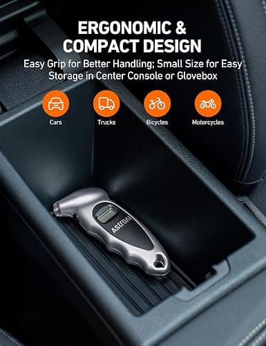 AstroAI Digital Tire Pressure Gauge 0-150PSI Calibrated to ANSI B40.7 +/-1PSI, Accurate in 0.1 Increments, 4 Units for Car Truck Bicycle with Backlight LCD, Silver thumbnail 6
