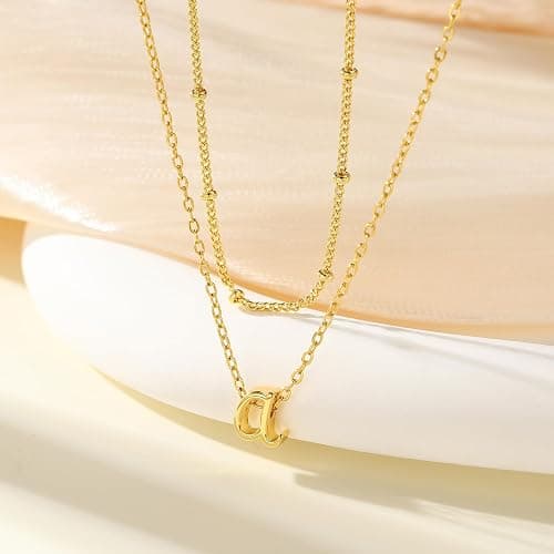 Yoosteel Christmas Gifts for Women Teen Girls - Layered Initial Necklaces for Women Dainty Gold/Silver Letter A-Z Stack Initial Necklace Personalized Birthday Gifts Stocking Stuffers for Teen Girls thumbnail 6