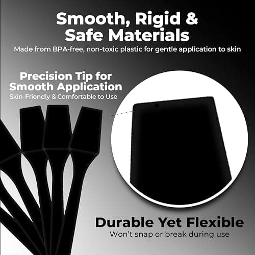 Kopperko Mini Lotion Spatula (2.5", 100 Pack) - Mini Spatula for Cosmetics, Creams & Crafts | Ointment Applicator for Mixing, Skincare, Face Mask | Disposable Lotion Applicator for Face | Black thumbnail 4