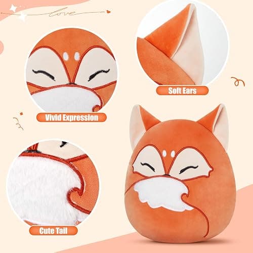 Glow Guards 12-Inch Red Fox Plush Pillow Cute Fox Stuffed Animal Soft Plush Toy Stuffed Animals Birthday Gift for Boys Girls Kids thumbnail 4
