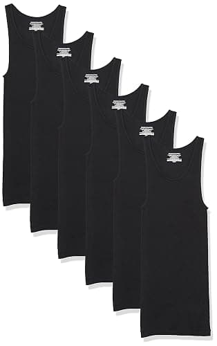 Amazon Essentials Men's Slim Fit Breathable Cotton Tank Undershirts, Pack of 6 - Image 1