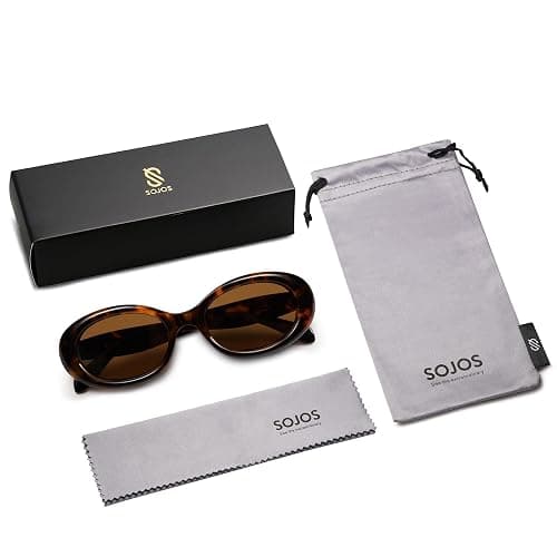 SOJOS Small Retro Oval Polarized Sunglasses for Women Men 90s Vintage UV400 Protection Tiny Sun Glasses SJ2286 thumbnail 6