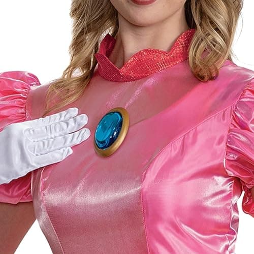 Disguise Womens Princess Peach Adult Costume, Official Super Mario Elevated Adult Costume Dress and Crown thumbnail 4