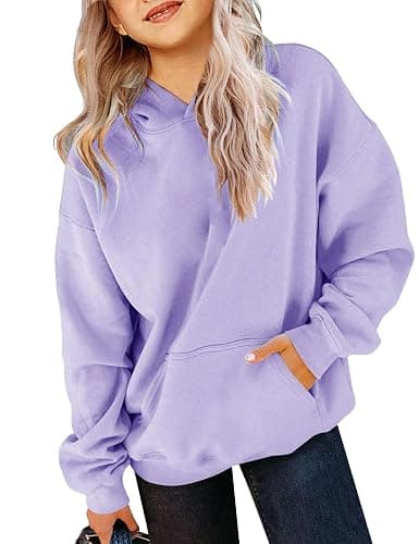 Yuccalley Girls Casual Long Sleeve Hoodies Cute Oversized Fleece Pocket Sweatshirt Tops - Image 1