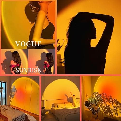 Mineup Sunset Lamp, 16 Farben Sonnenuntergang Lampe, 180° Drehung, Dimmbar USB Anschluss, Sonnenlicht LED Projektor, Sonnenlicht Lampe für Schlafzimmer, Fotografie, Wohnzimmer Party thumbnail 7