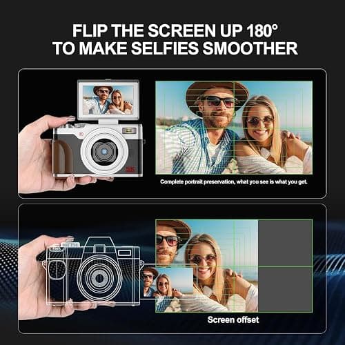Digital Cameras for Photography,48MP&4K Video, 18X Zoom Vlogging for YouTube, Portable Compact Small Camera with 2 Batteries, Digital Point and Shoot Camera thumbnail 5