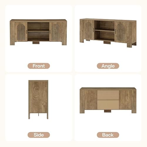 Tribesigns 70.8" Long TV Stand for 65/70/75 Inch TVs, Wood Large Entertainment Center with Storage Cabinets & Shelves, Modern Minimalist TV Console for Living Room, Bedroom, Apartment, Brown thumbnail 9