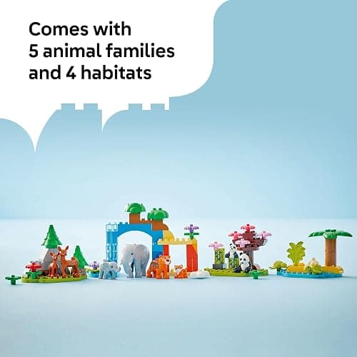 LEGO DUPLO Town 3 in 1 Wild Animal Families Building Toy Playset - Preschool Learning and Educational Toy for Toddlers, Boys and Girls, Ages 2+ - with 10 Animal Figures - Baby Gift Idea - 10446 thumbnail 4