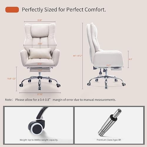 Criss Cross High Back Office Chair with Foot Rest, Ergonomic Cross Legged Desk Chair with Flip-up Armrest, Cozy Reclining 155°Swivel Chair for Home Office, Computer and Entertainment (Beige) thumbnail 2