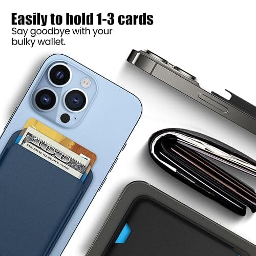 iLodn Magnetic Wallet Compatible with MagSafe for iPhone 17 16 15 14 13 12 Pro Max Air Plus Model, Mag 3 Safe Card Holder Stick on Accessories for Apple Cell Phone & Case, White thumbnail 3
